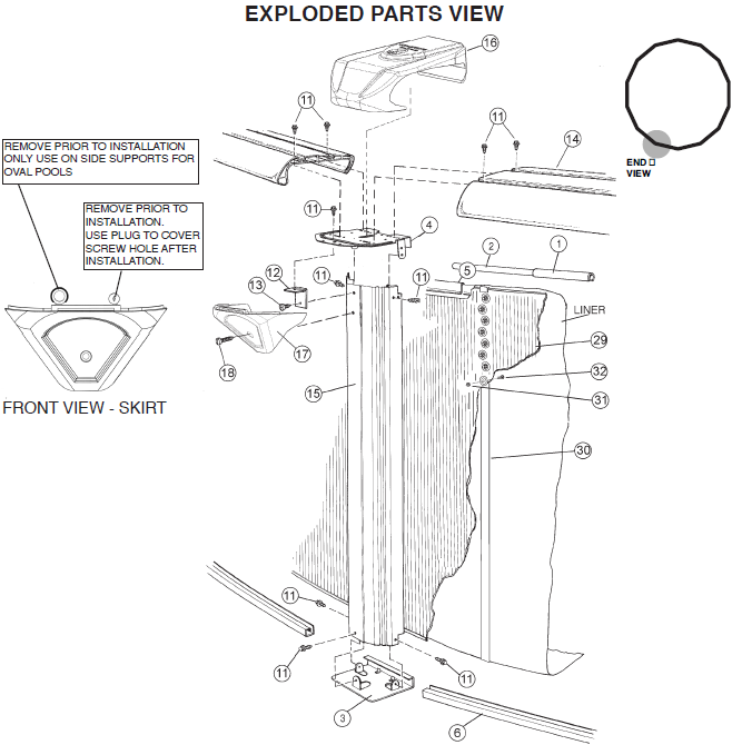 18' Round 52" Embassy Royal Sands Parts Reorder
